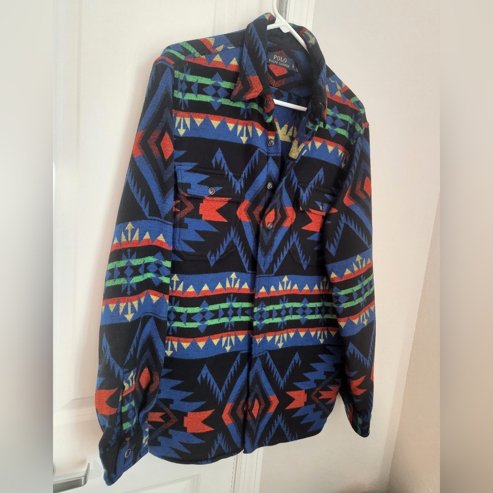 Colorful Geometric Pattern Shirt Vintage